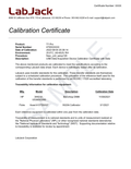 Calibration Service with Certificate for U6/UE9/T7 - LabJack