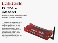 T7/T7-Pro USB, Ethernet, 802.11b/g WiFi DAQ Datasheet